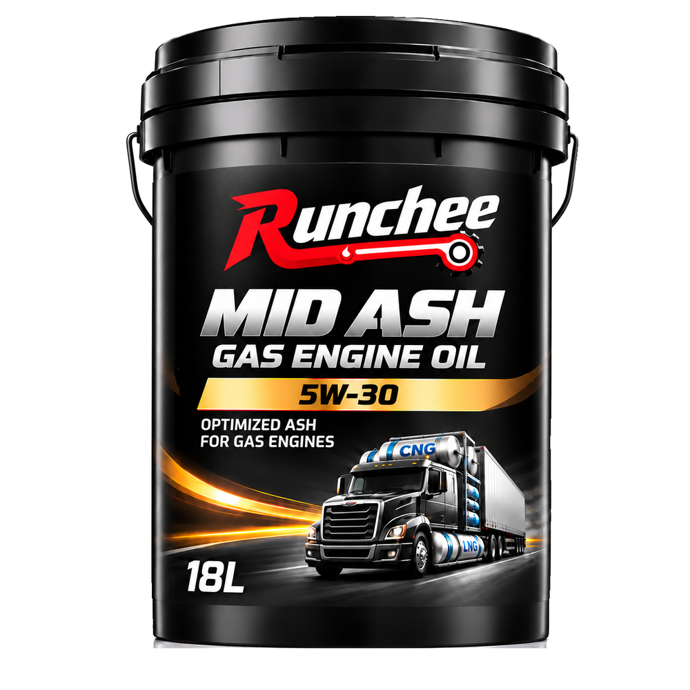 RunChee · MID ASH Gas Engine Oil · 5W-30 · 18 L