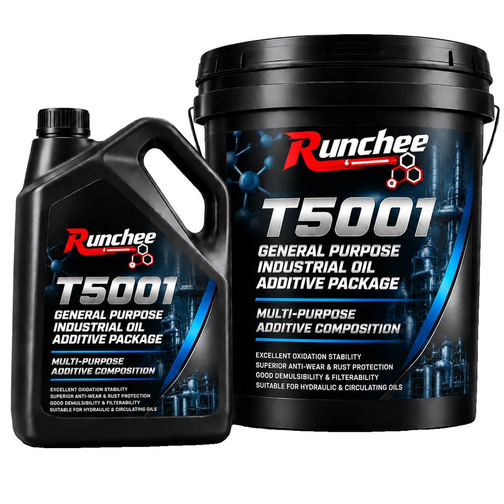 RunChee · General Industrial Oil Additive Package · Product range packaging reference